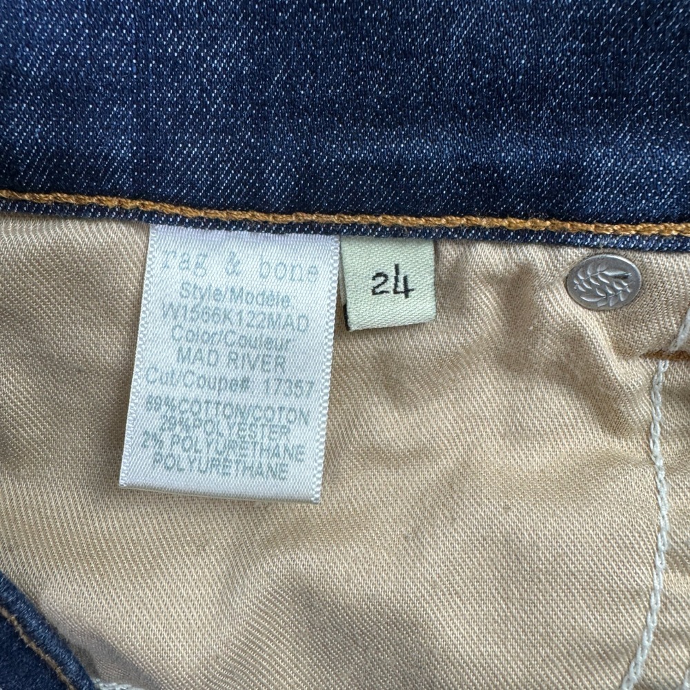 Rag & Bone Pants Womens 24 Blue 10 Inch Ankle Skinny 5 Pocket Casual Denim Jeans - Picture 4 of 13